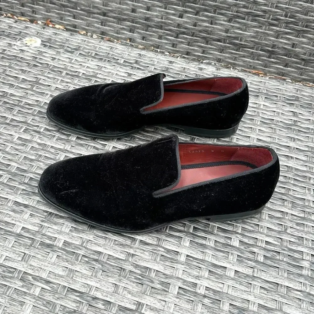 MAGNANNI Men's‎ Jareth Velvet Venetian Loafers Size 8 Black